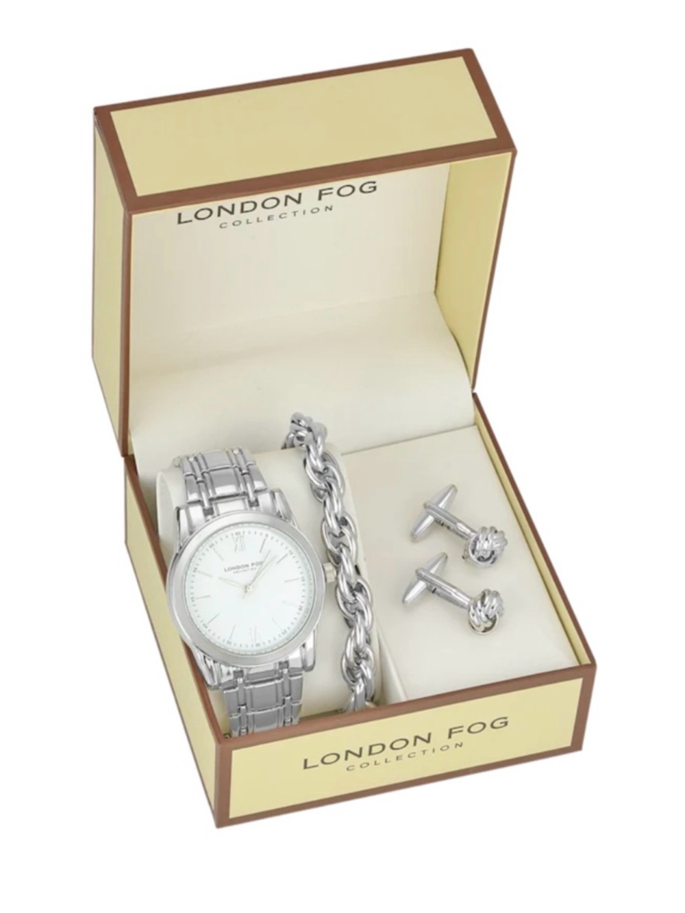London Fog Ambassador Watch, Bracelet and, Cuff Link Gift Set
